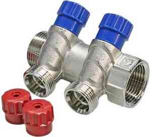Коллектор с вентилями VALTEC  3/4"х1/2"х2 вых. НР VTc.560.N.0502