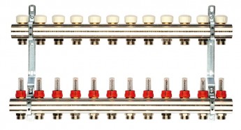 Коллекторная группа со встр.расходомерами в сборе 1"х 12 вых 3/4" GF